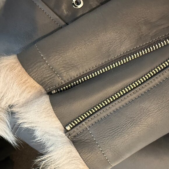 Vivienne- Shearling Motorcycle Jacket - Picture 6 of 7